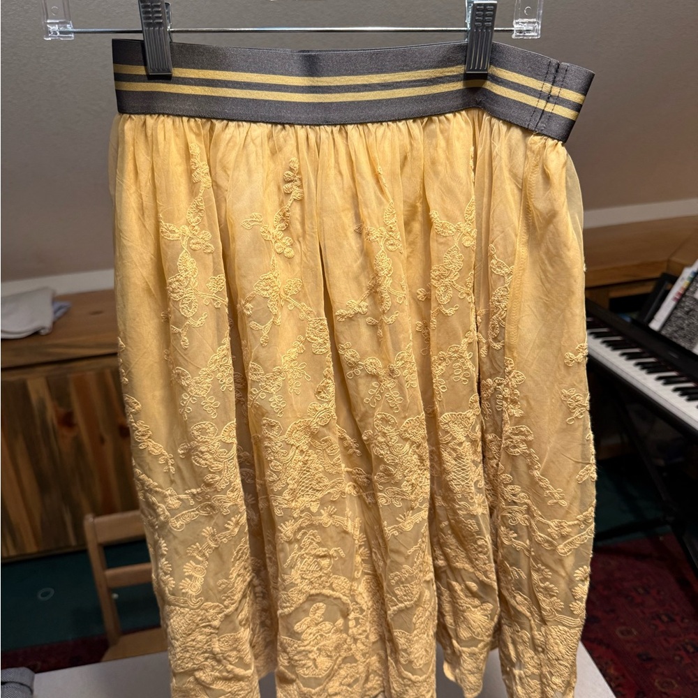 Ariat Gold Embroidered A-Line Skirt